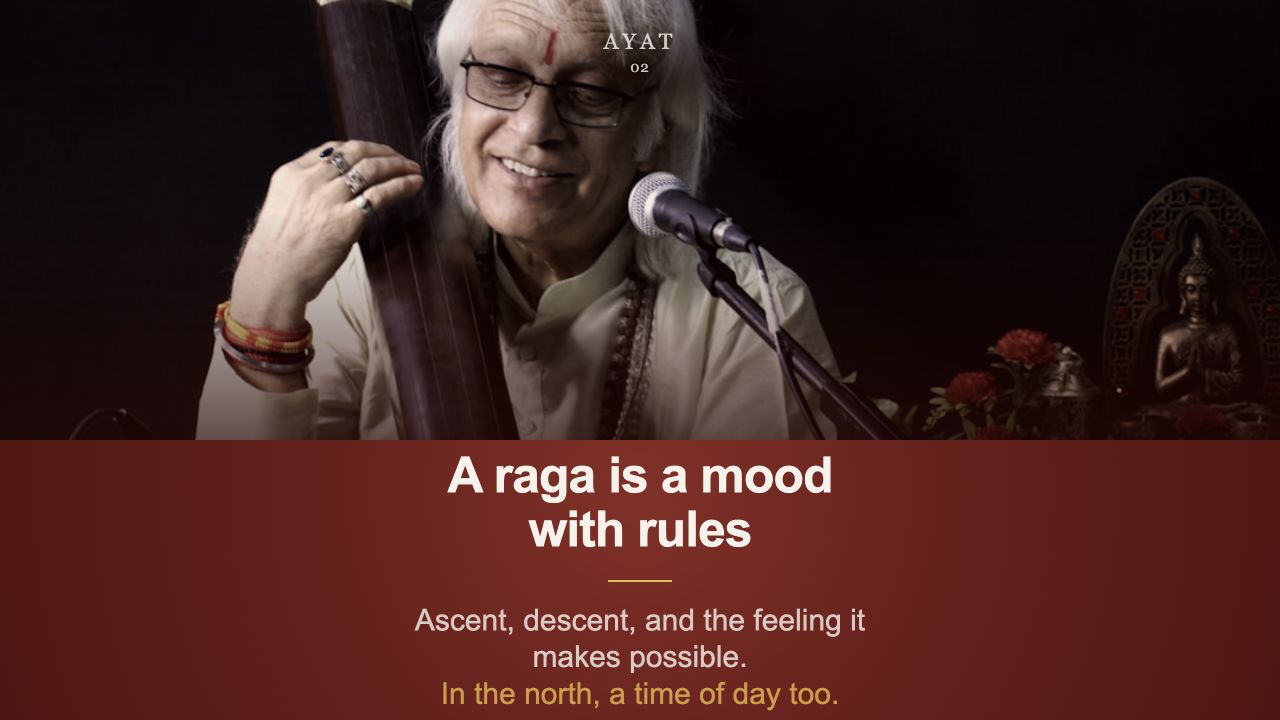 AYATAARA · Indian Classical Music, slide 2: A raga is a mood with rules