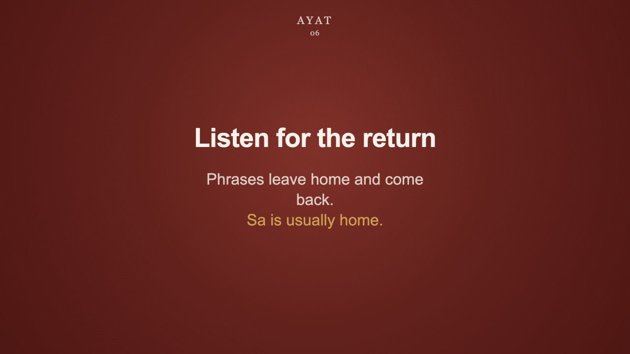 AYATAARA · Indian Classical Music, slide 6: Listen for the return